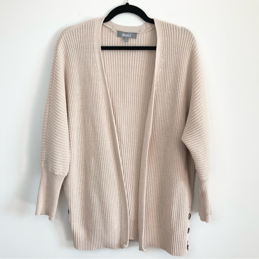 Marled Reunited Clothing Side Button Dolman Sleeve Cardigan Medium